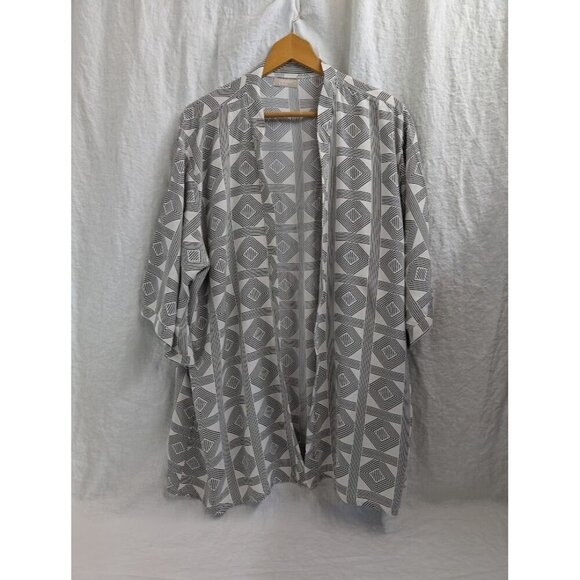 Summer Rose kimono style swim suit cover beach travel black & white geometric V3 - Picture 4 of 7